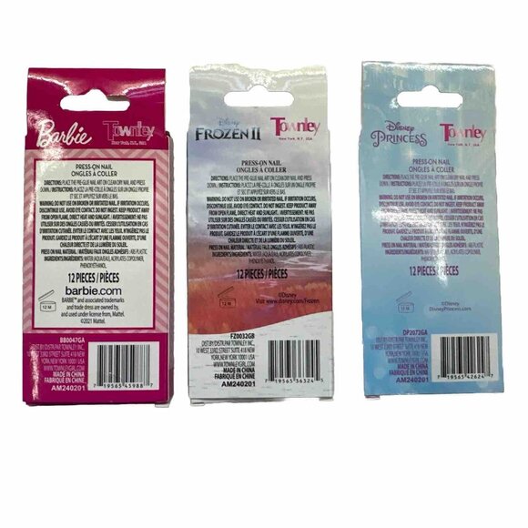 Disney / Barbie girls press on nails 12 pieces each set 3 sets total - Picture 5 of 6